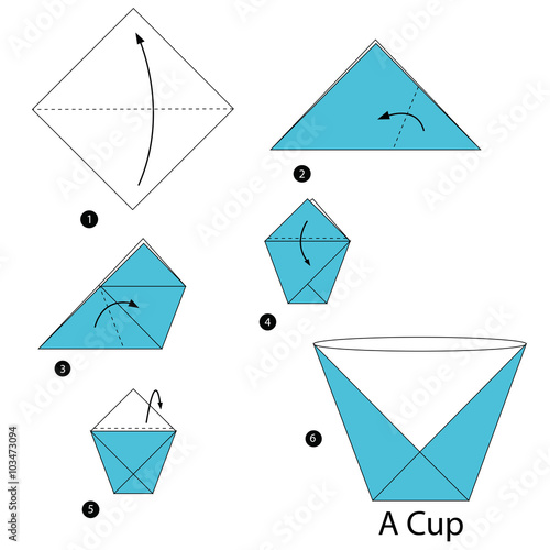 step by step instructions how to make origami A Cup.