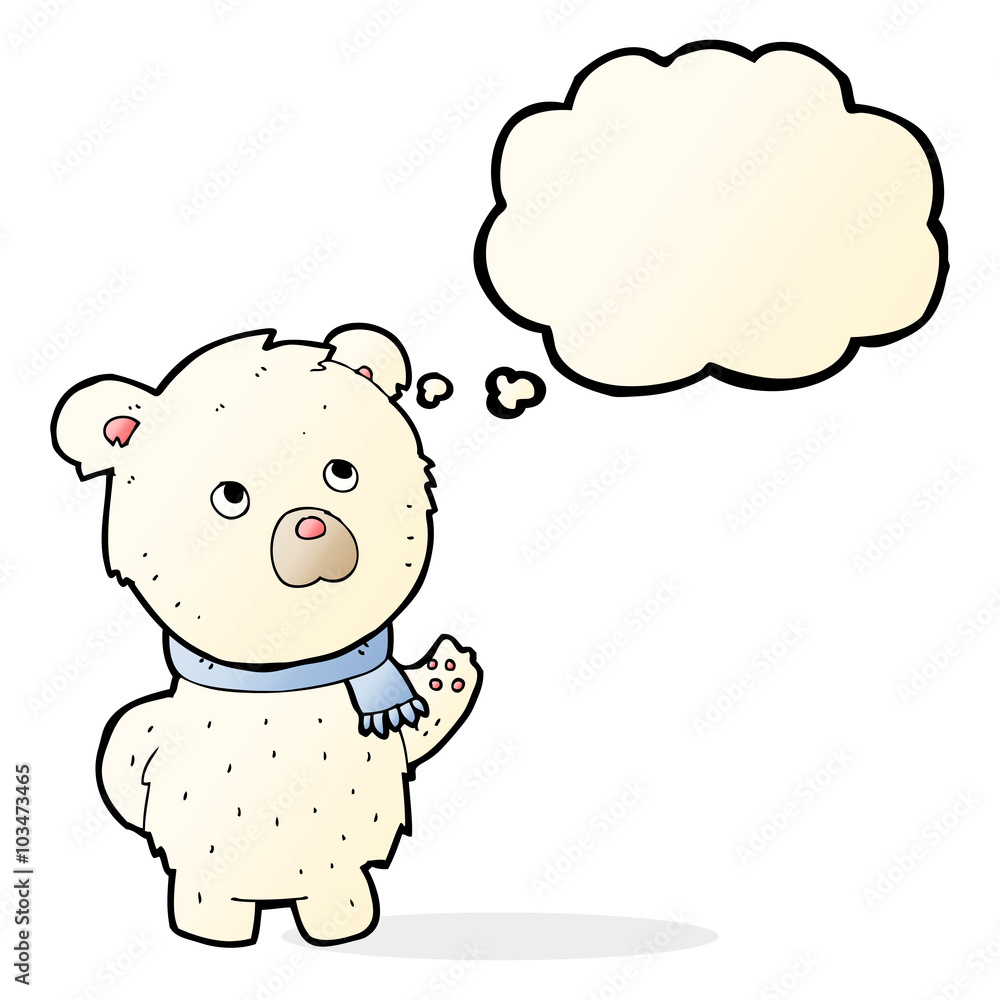 cartoon cute polar bear with thought bubble cartoon cute polar bear with thought bubble