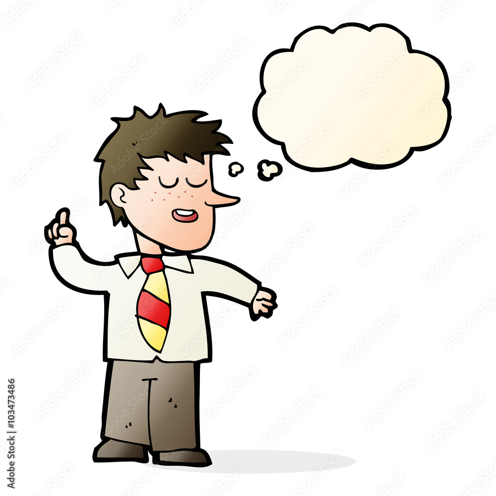 cartoon man with good idea with thought bubble cartoon man with good idea with thought bubble