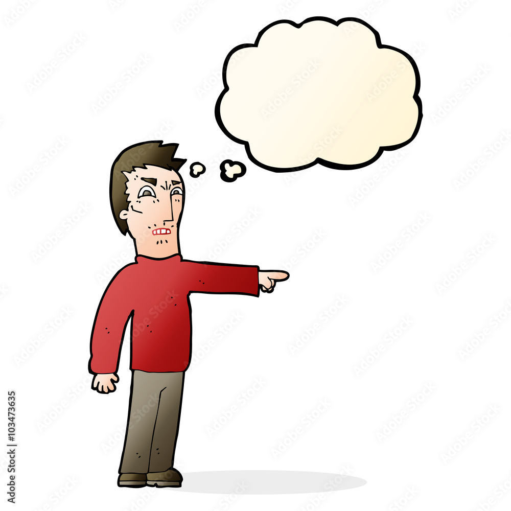 cartoon angry man pointing with thought bubble cartoon angry man pointing with thought bubble