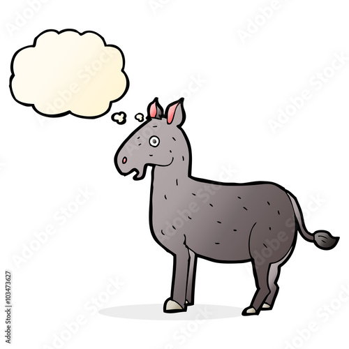 cartoon mule with thought bubble © lineartestpilot