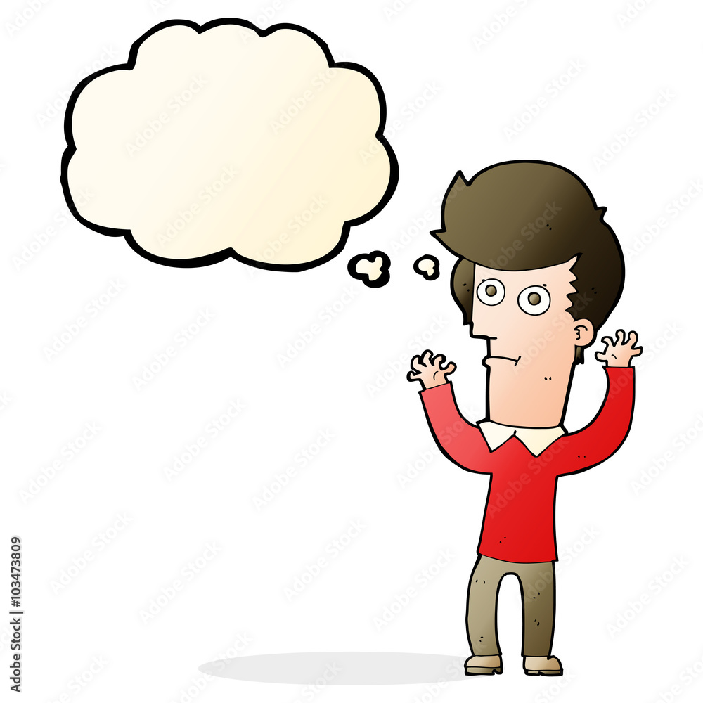 cartoon shocked man with thought bubble cartoon shocked man with thought bubble