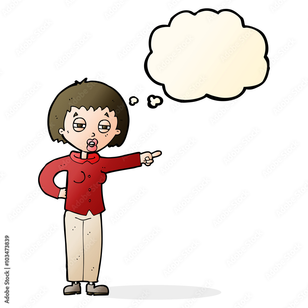 cartoon woman telling off with thought bubble cartoon woman telling off with thought bubble