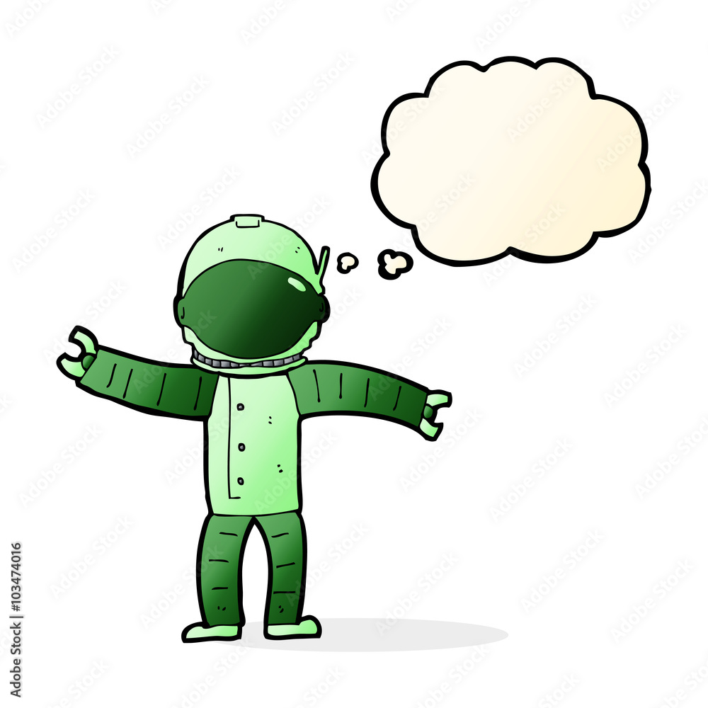 cartoon astronaut with thought bubble cartoon astronaut with thought bubble