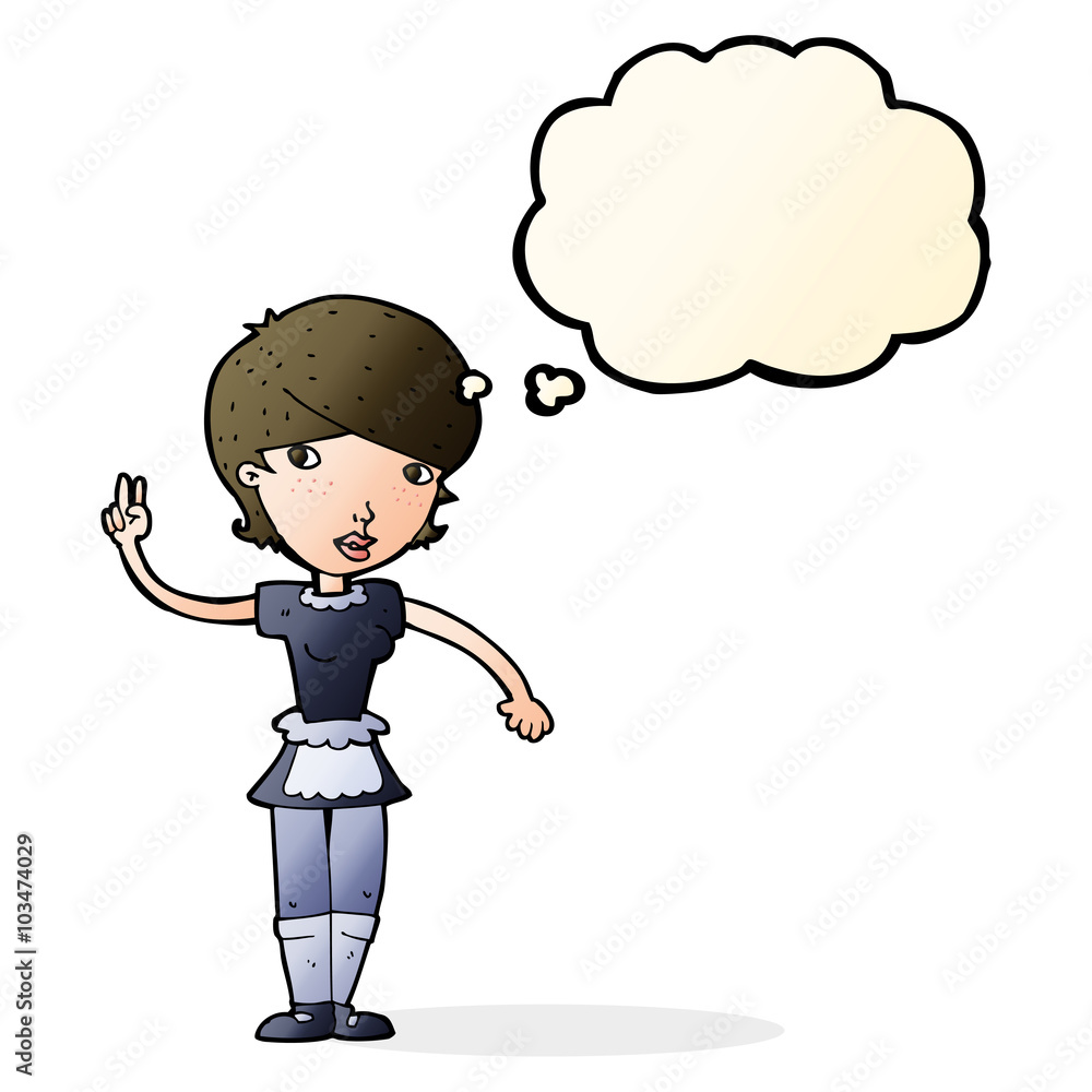 cartoon waitress taking order with thought bubble cartoon waitress taking order with thought bubble
