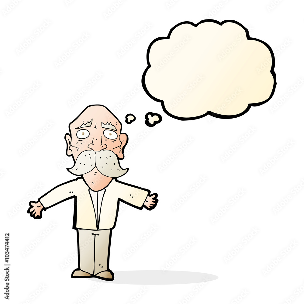 cartoon disappointed old man with thought bubble cartoon disappointed old man with thought bubble