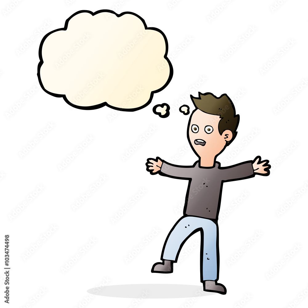 cartoon startled boy with thought bubble cartoon startled boy with thought bubble