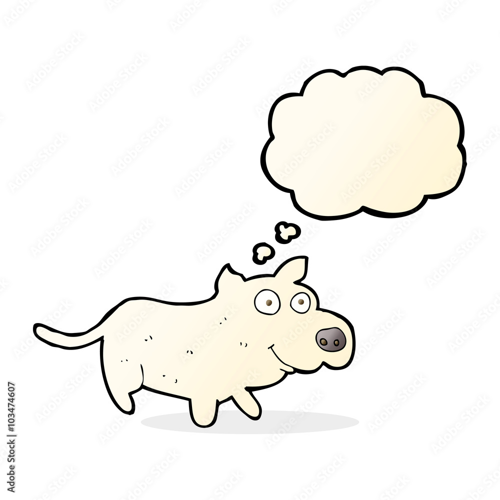 cartoon happy little dog with thought bubble cartoon happy little dog with thought bubble