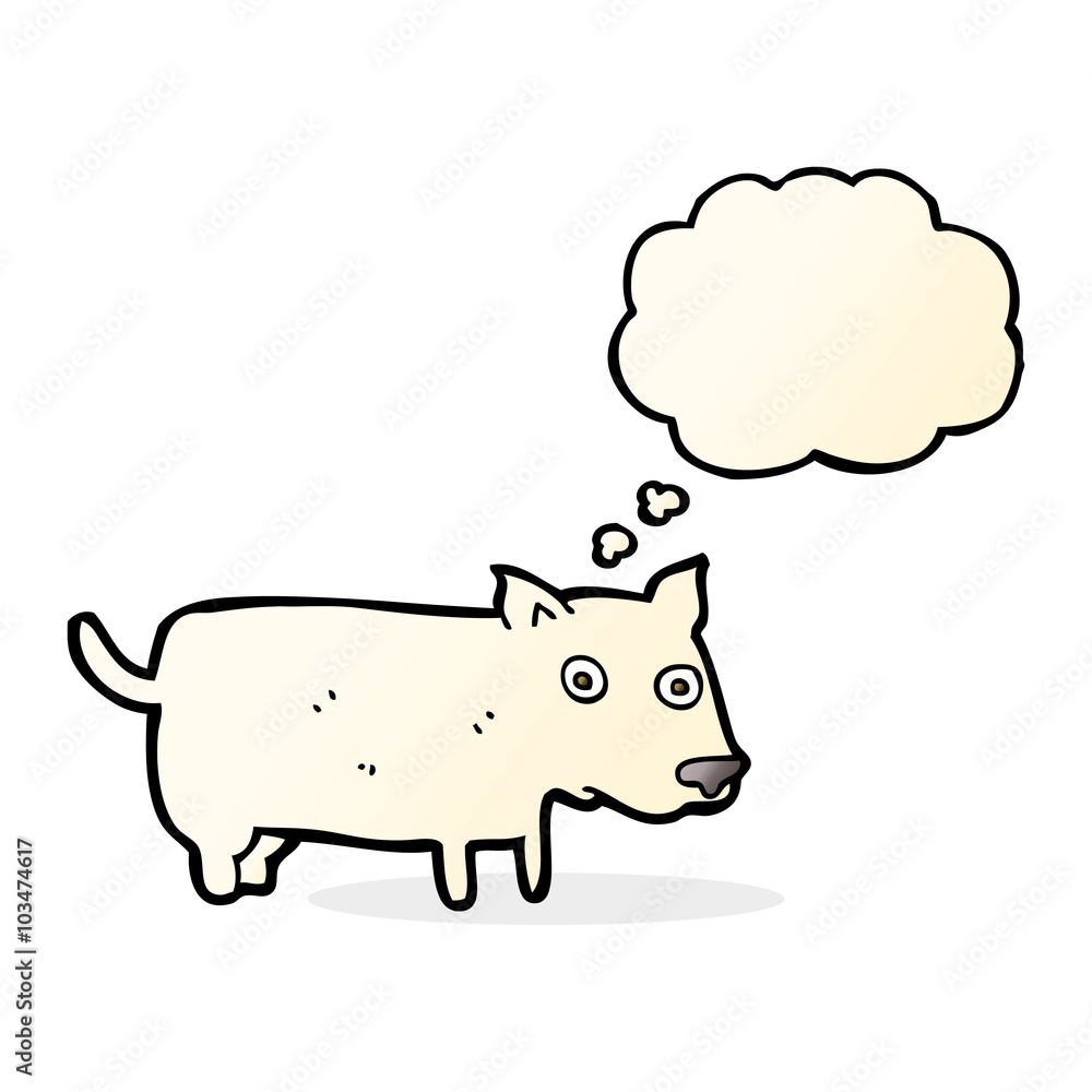 cartoon little dog with thought bubble cartoon little dog with thought bubble