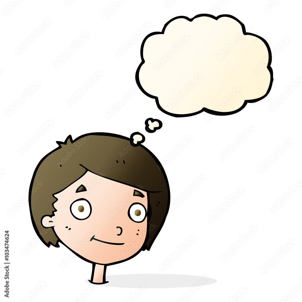 cartoon happy boy with thought bubble cartoon happy boy with thought bubble