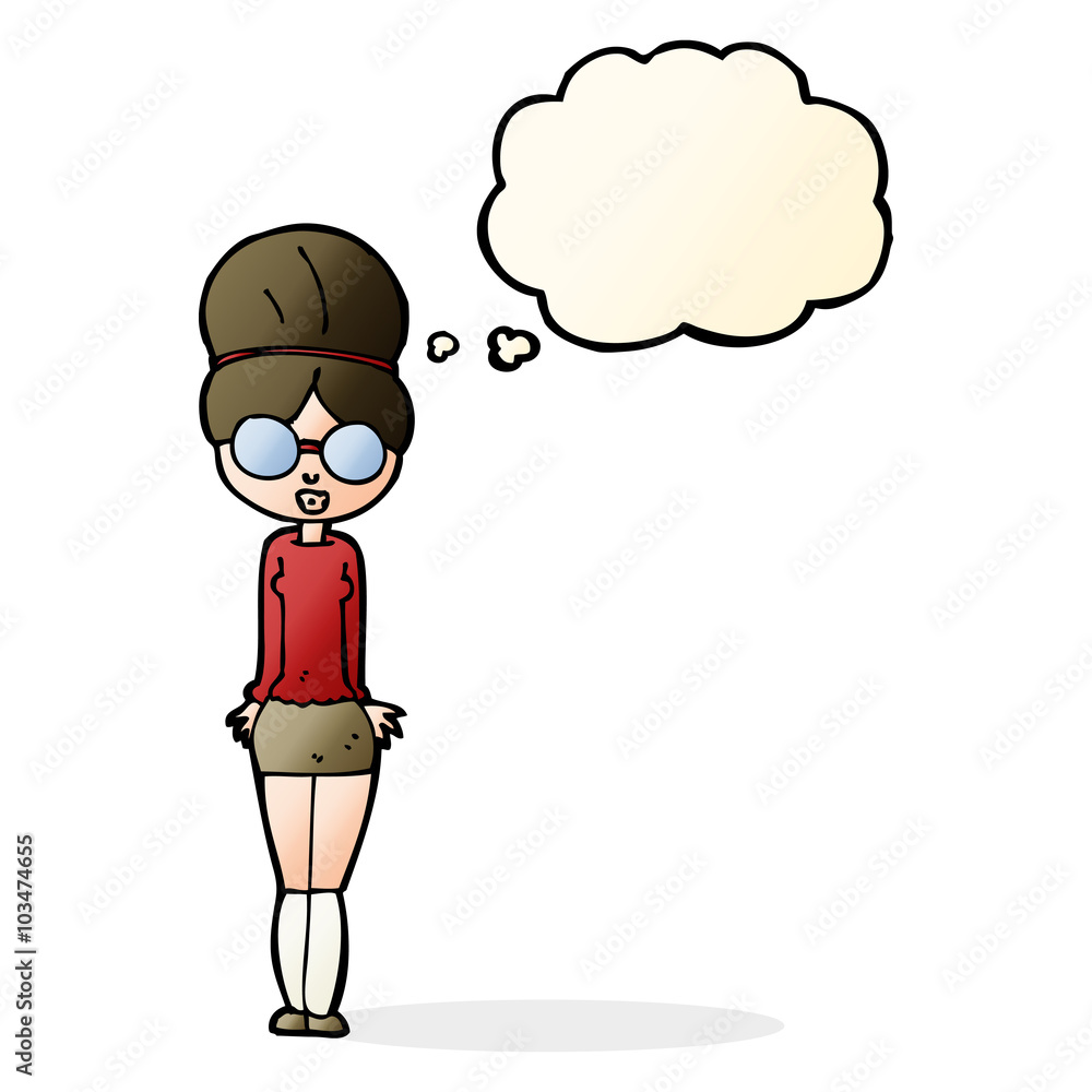 cartoon librarian woman with thought bubble cartoon librarian woman with thought bubble