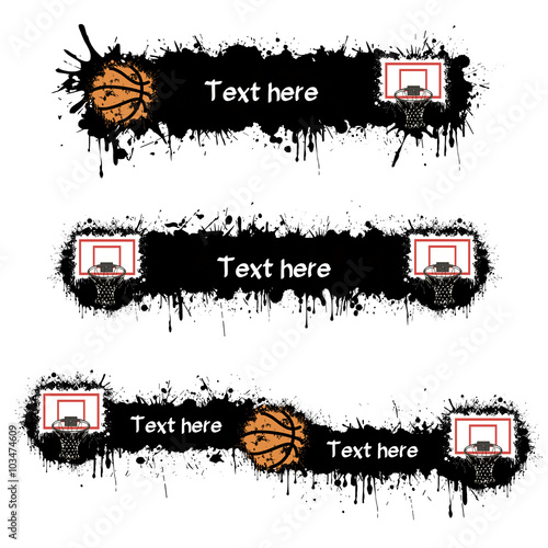 Basketball, hoop and blots