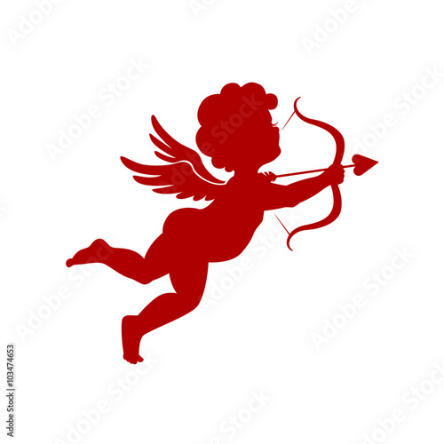 Cupid silhouette vector illustration photo