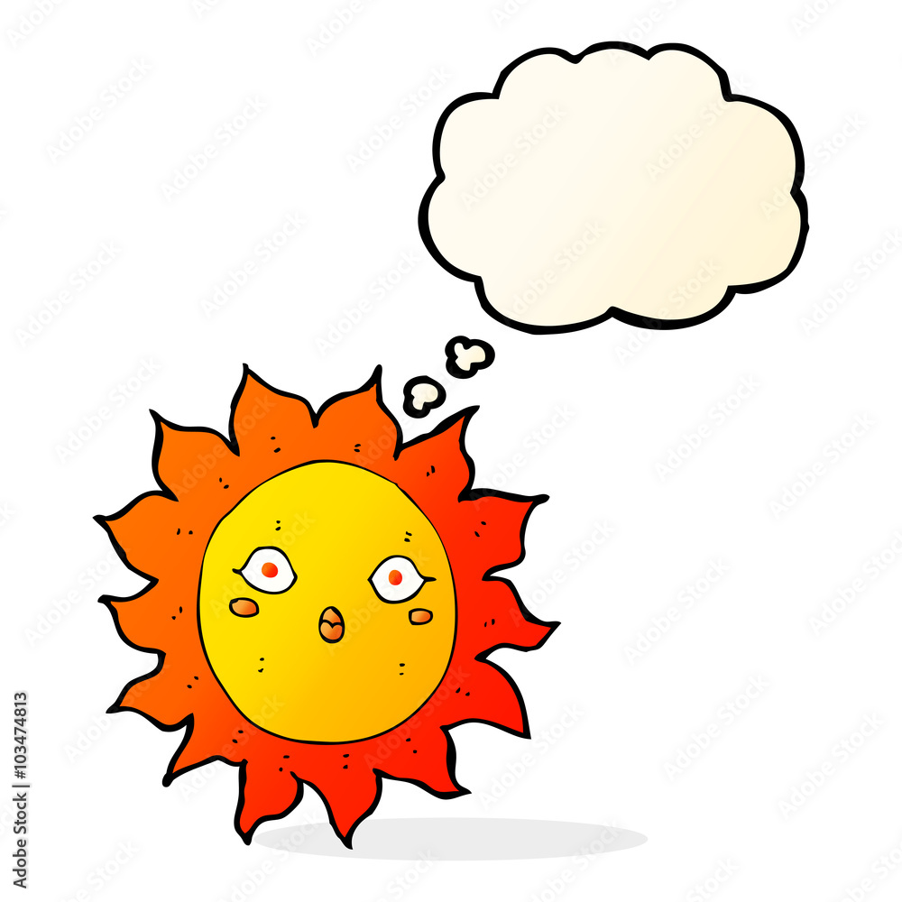 cartoon sun with thought bubble cartoon sun with thought bubble