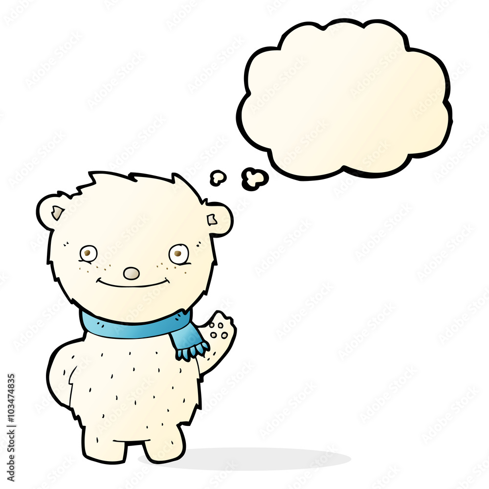 cartoon cute polar bear with thought bubble cartoon cute polar bear with thought bubble