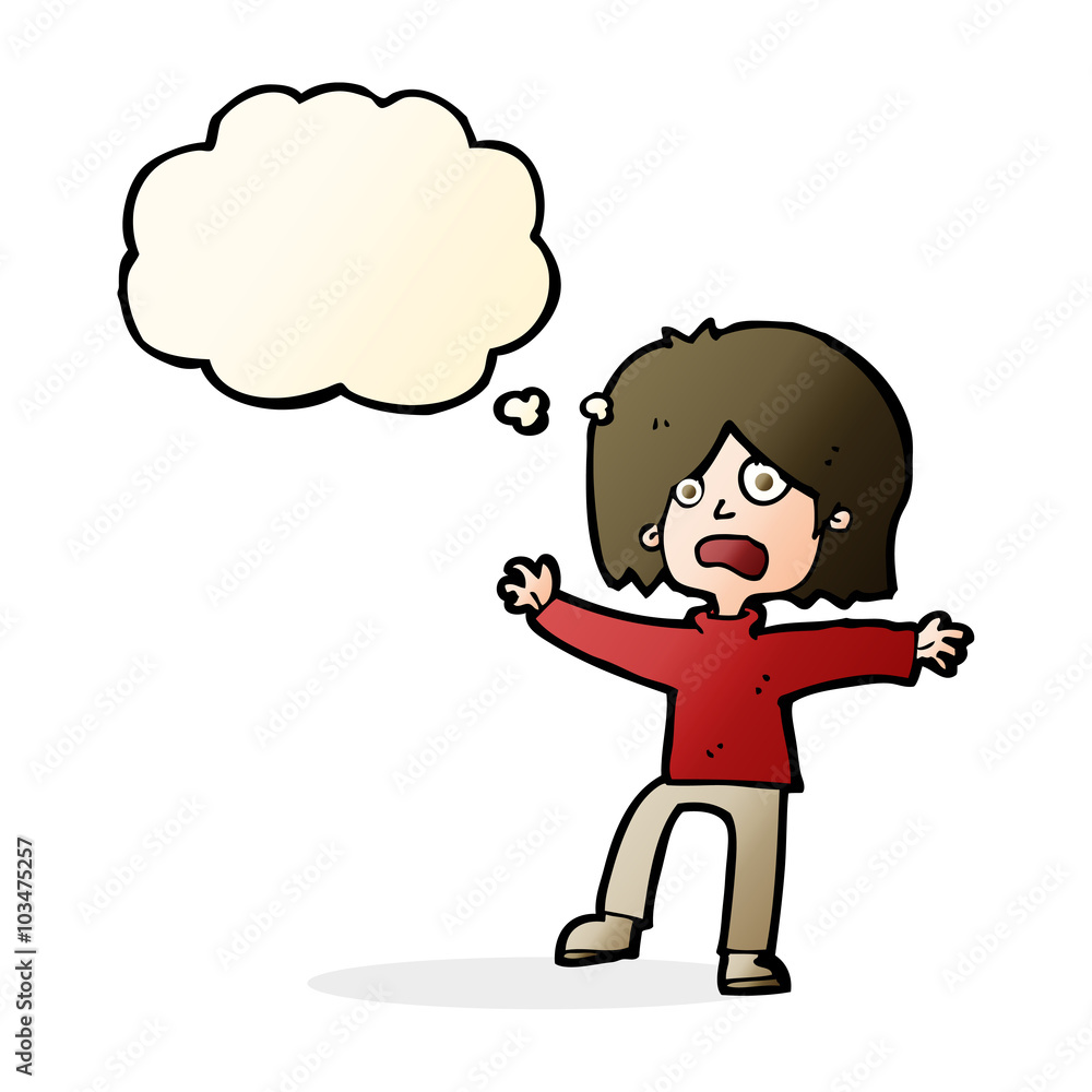 cartoon unhappy person with thought bubble cartoon unhappy person with thought bubble