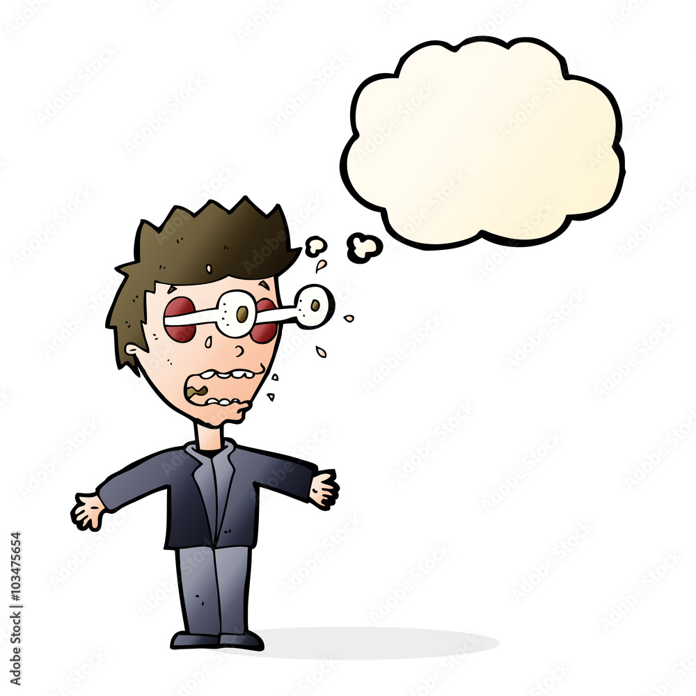 cartoon staring man with thought bubble cartoon staring man with thought bubble