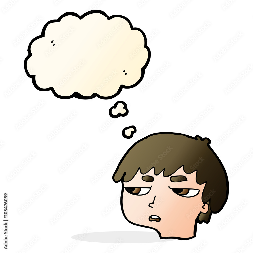 cartoon annoyed boy with thought bubble cartoon annoyed boy with thought bubble