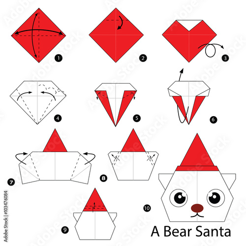 step by step instructions how to make origami A Bear.