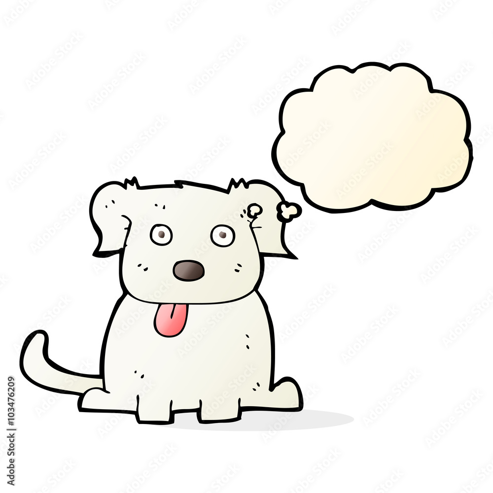 cartoon dog with thought bubble cartoon dog with thought bubble