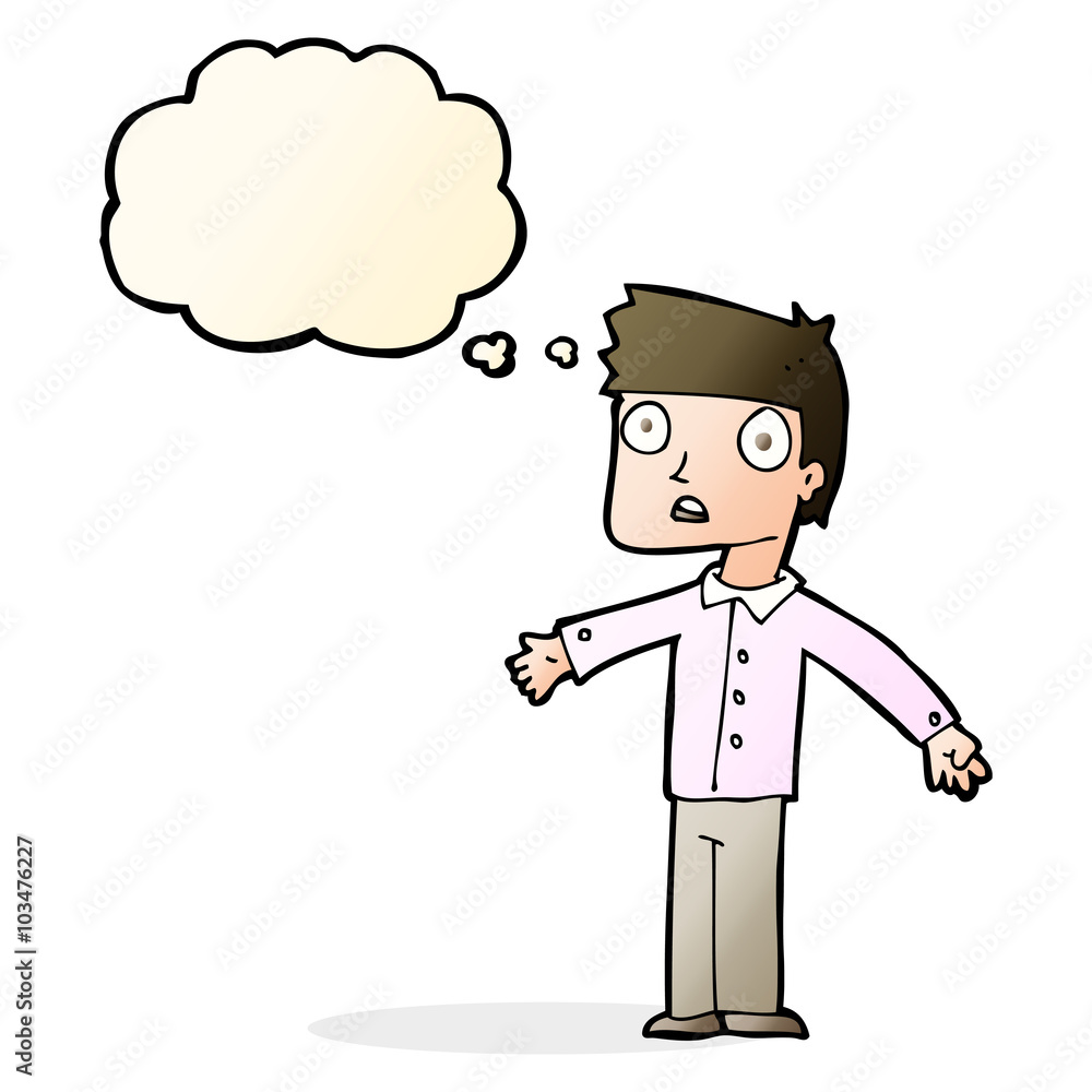 cartoon shocked man with thought bubble cartoon shocked man with thought bubble