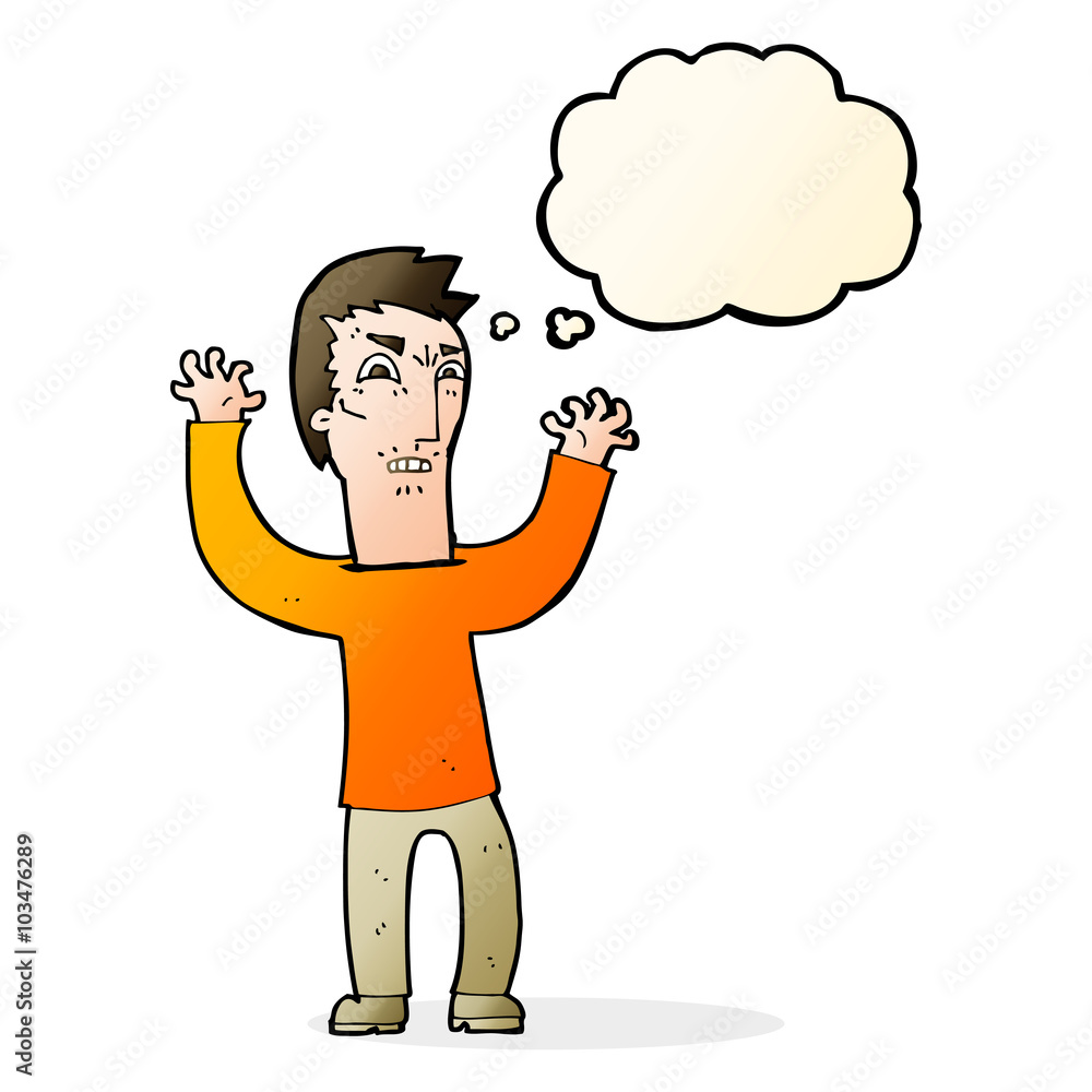 cartoon angry man with thought bubble cartoon angry man with thought bubble