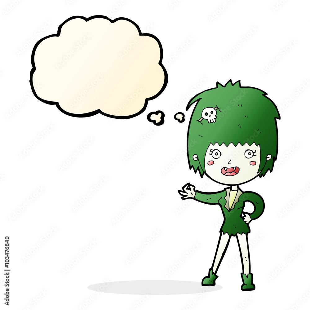 cartoon vampire girl with thought bubble cartoon vampire girl with thought bubble