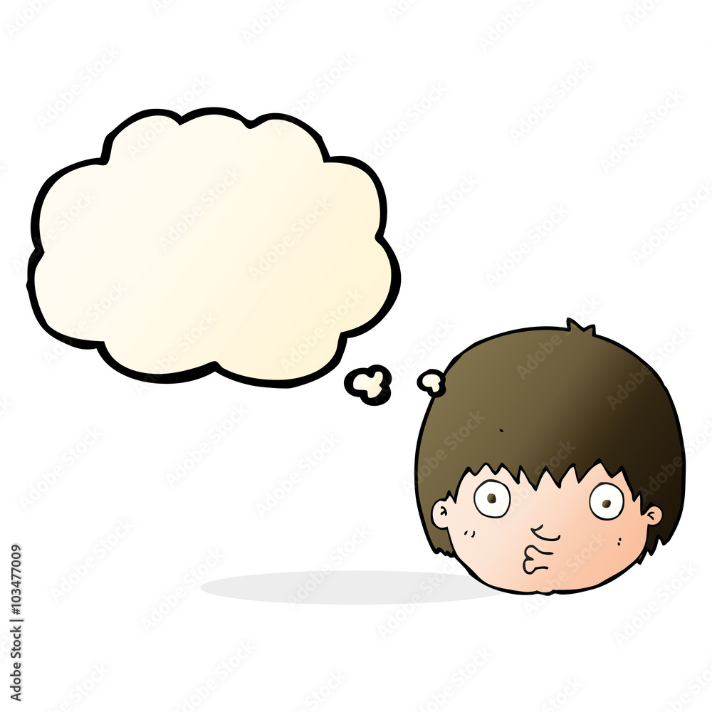 cartoon curious boy with thought bubble cartoon curious boy with thought bubble