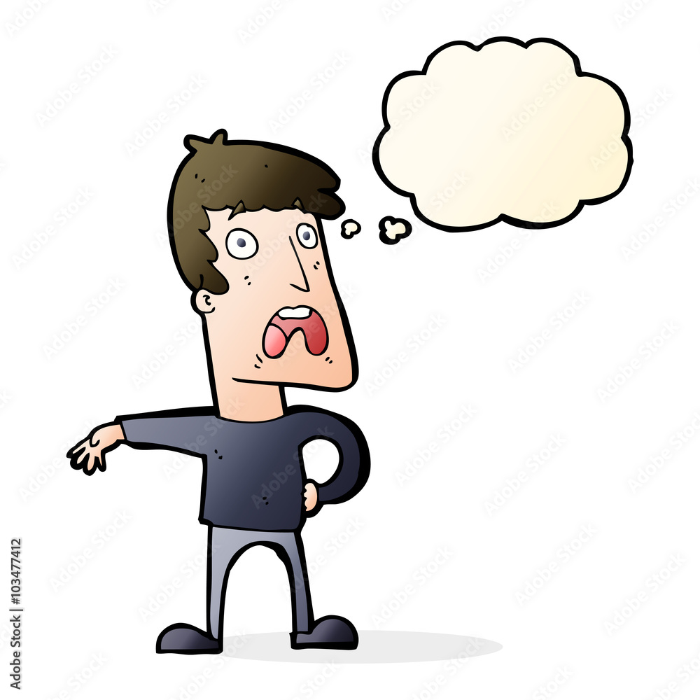 cartoon complaining man with thought bubble cartoon complaining man with thought bubble