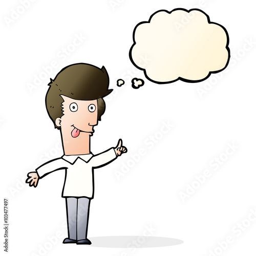 Wallpaper Mural cartoon funny man with idea with thought bubble Torontodigital.ca