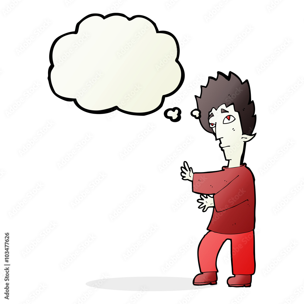 cartoon vampire with thought bubble cartoon vampire with thought bubble