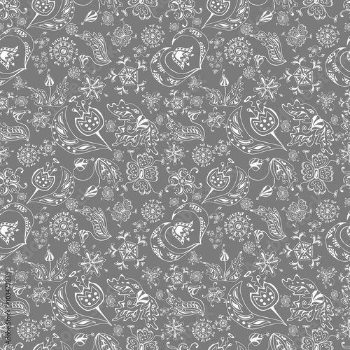 Ornate floral seamless texture, endless pattern with flowers. Seamless pattern can be used for wallpaper, pattern fills, web page background, surface textures. Gorgeous seamless floral background.