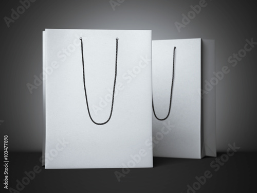 Two blank white bags
