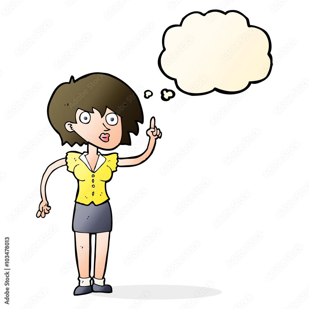 cartoon woman with question with thought bubble cartoon woman with question with thought bubble