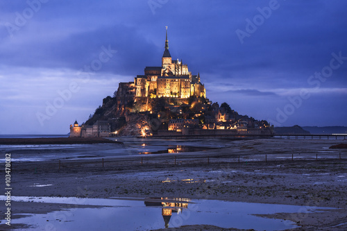 Mont Saint Michel in France at twilight