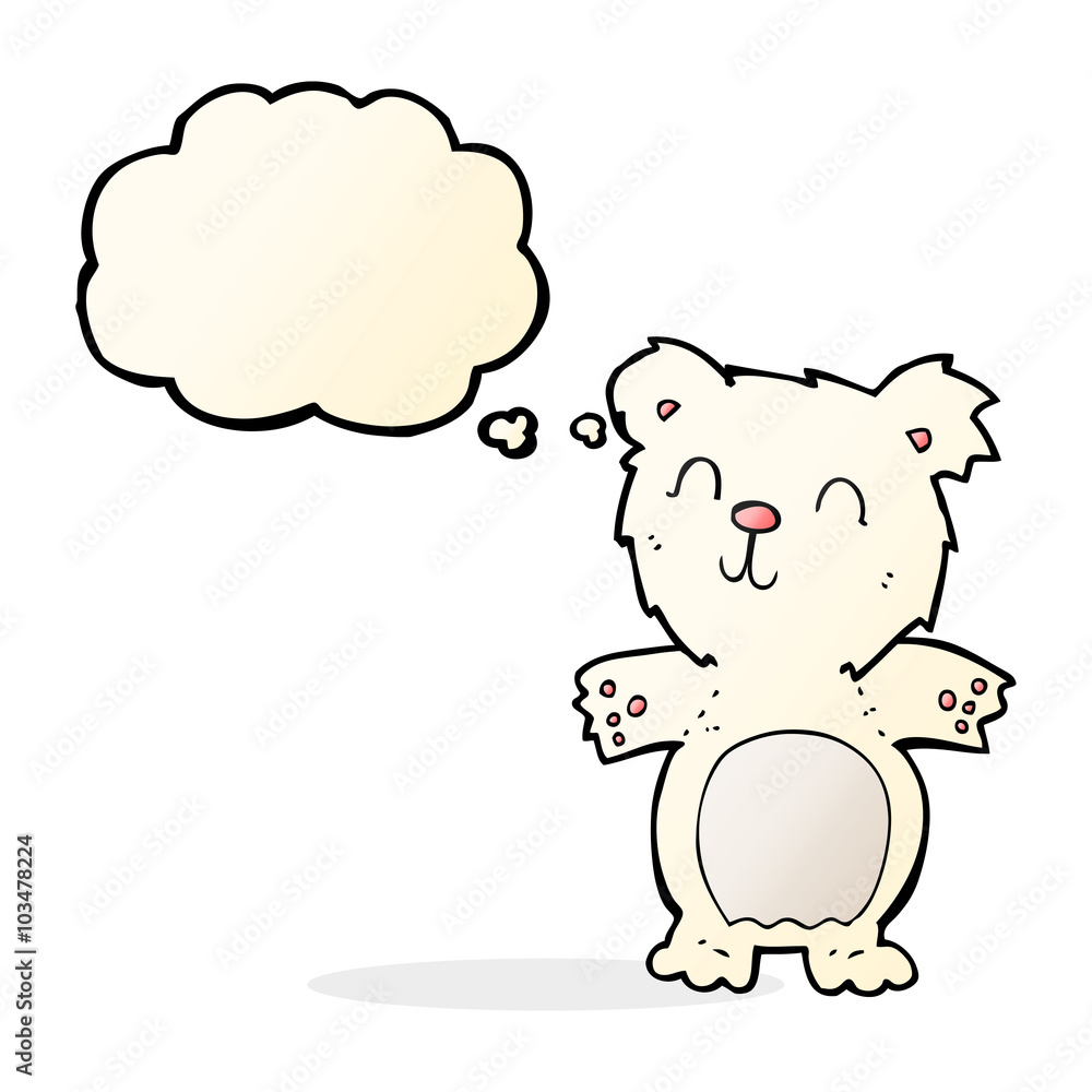 cartoon cute polar bear cub with thought bubble cartoon cute polar bear cub with thought bubble
