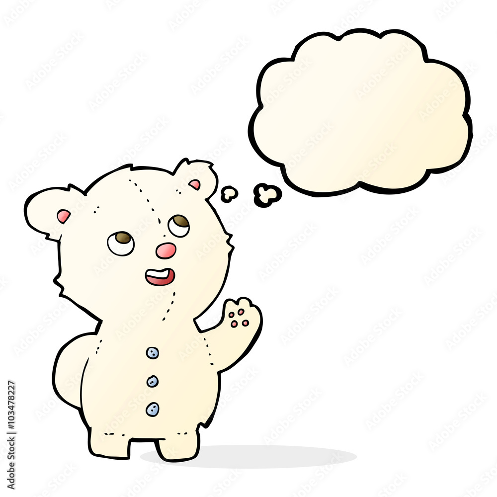 cartoon cute polar bear cub with thought bubble cartoon cute polar bear cub with thought bubble