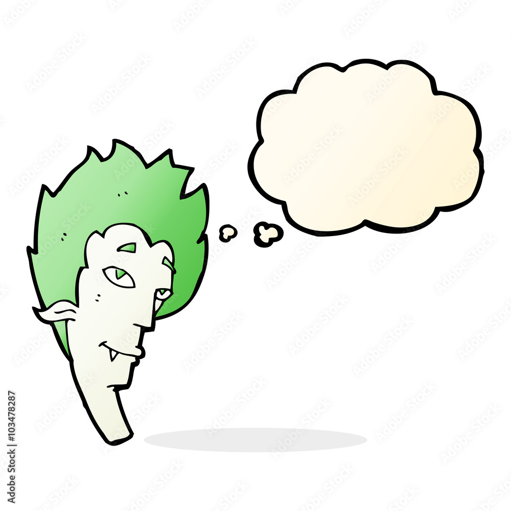 cartoon vampire head with thought bubble cartoon vampire head with thought bubble
