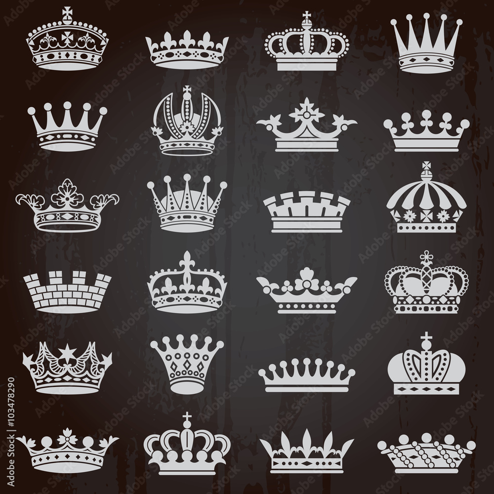 Set of crown icons Set of crown icons