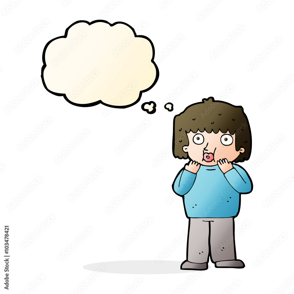 cartoon worried boy with thought bubble cartoon worried boy with thought bubble