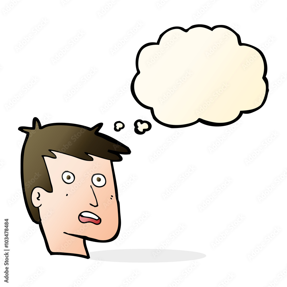 cartoon unhappy face with thought bubble cartoon unhappy face with thought bubble