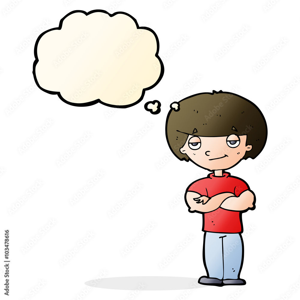 cartoon smug looking man with thought bubble cartoon smug looking man with thought bubble