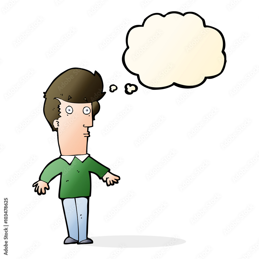 cartoon startled man with thought bubble cartoon startled man with thought bubble