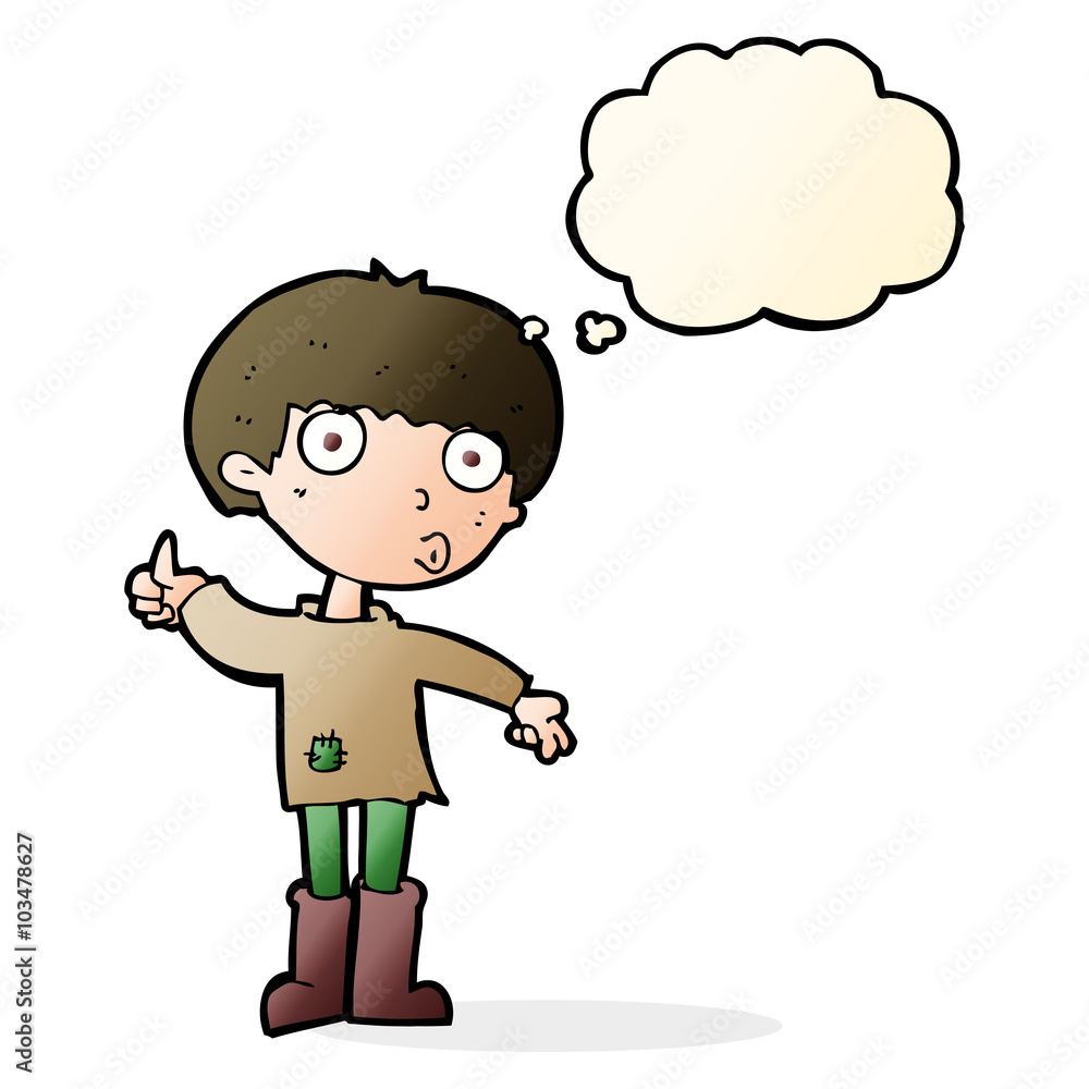 cartoon boy asking question with thought bubble cartoon boy asking question with thought bubble