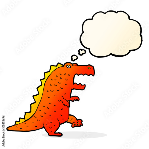 cartoon dinosaur with thought bubble