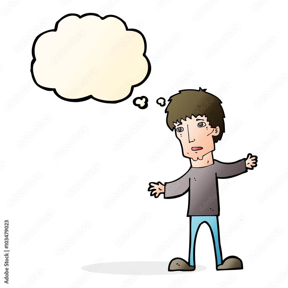 cartoon worried man with thought bubble cartoon worried man with thought bubble