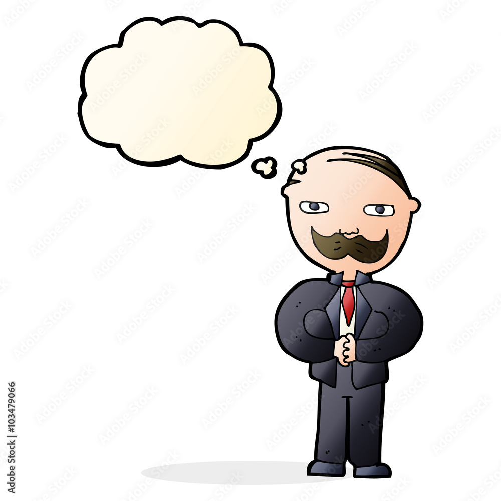 cartoon old man with mustache with thought bubble cartoon old man with mustache with thought bubble
