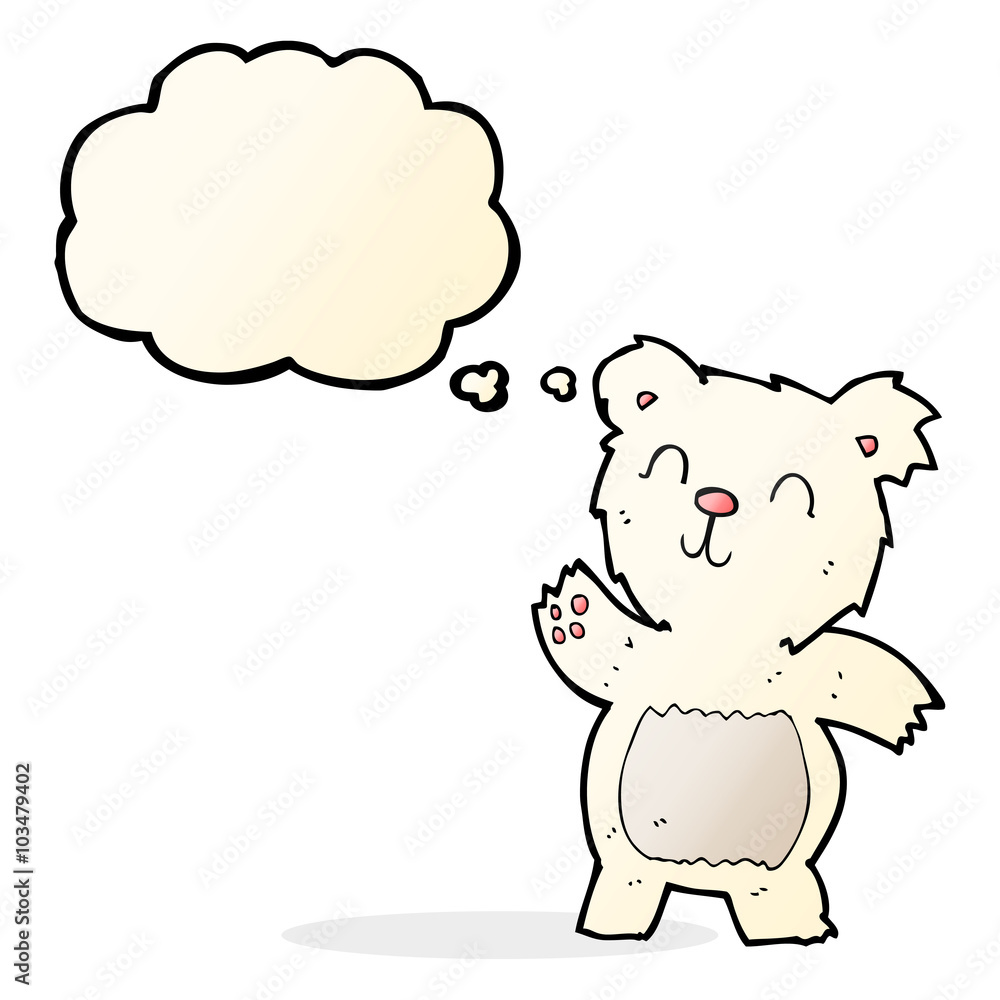 cartoon polar bear with thought bubble cartoon polar bear with thought bubble
