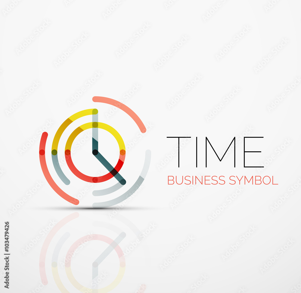 Vector abstract logo idea, time concept or clock business icon. Creative logotype design template Vector abstract logo idea, time concept or clock business icon. Creative logotype design template
