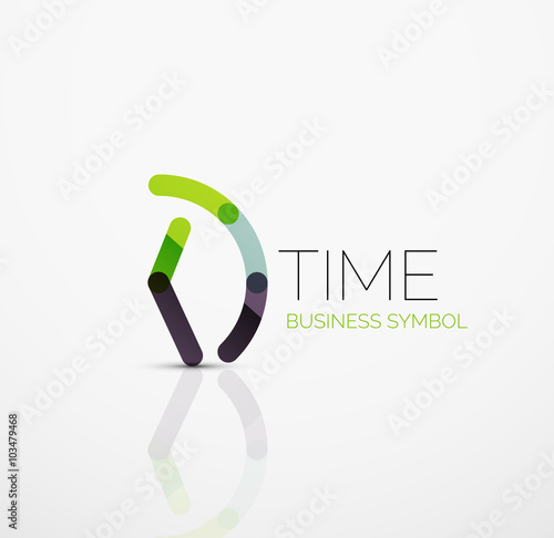 Vector abstract logo idea, time concept or clock business icon. Creative logotype design template